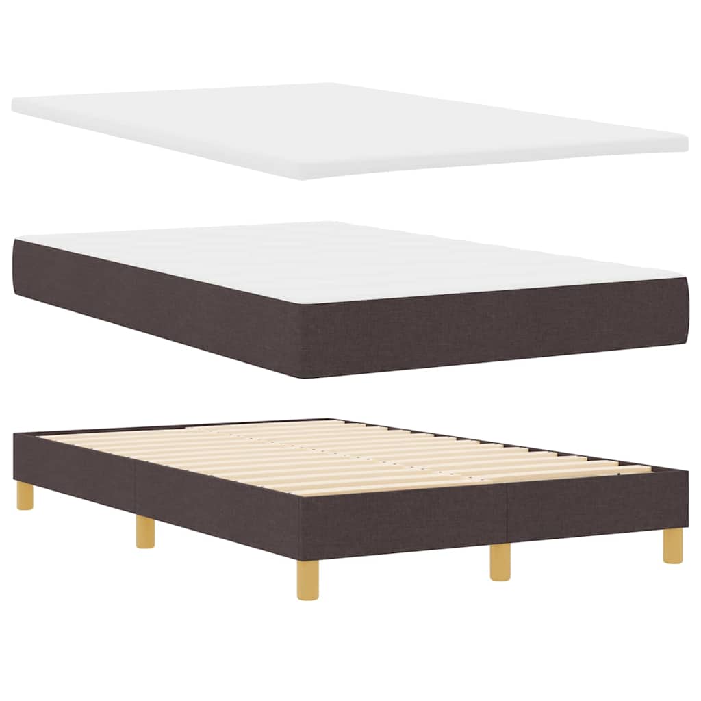Lit à ressorts avec matelas Marron foncé 120 x 200 cm tissu - XIOS