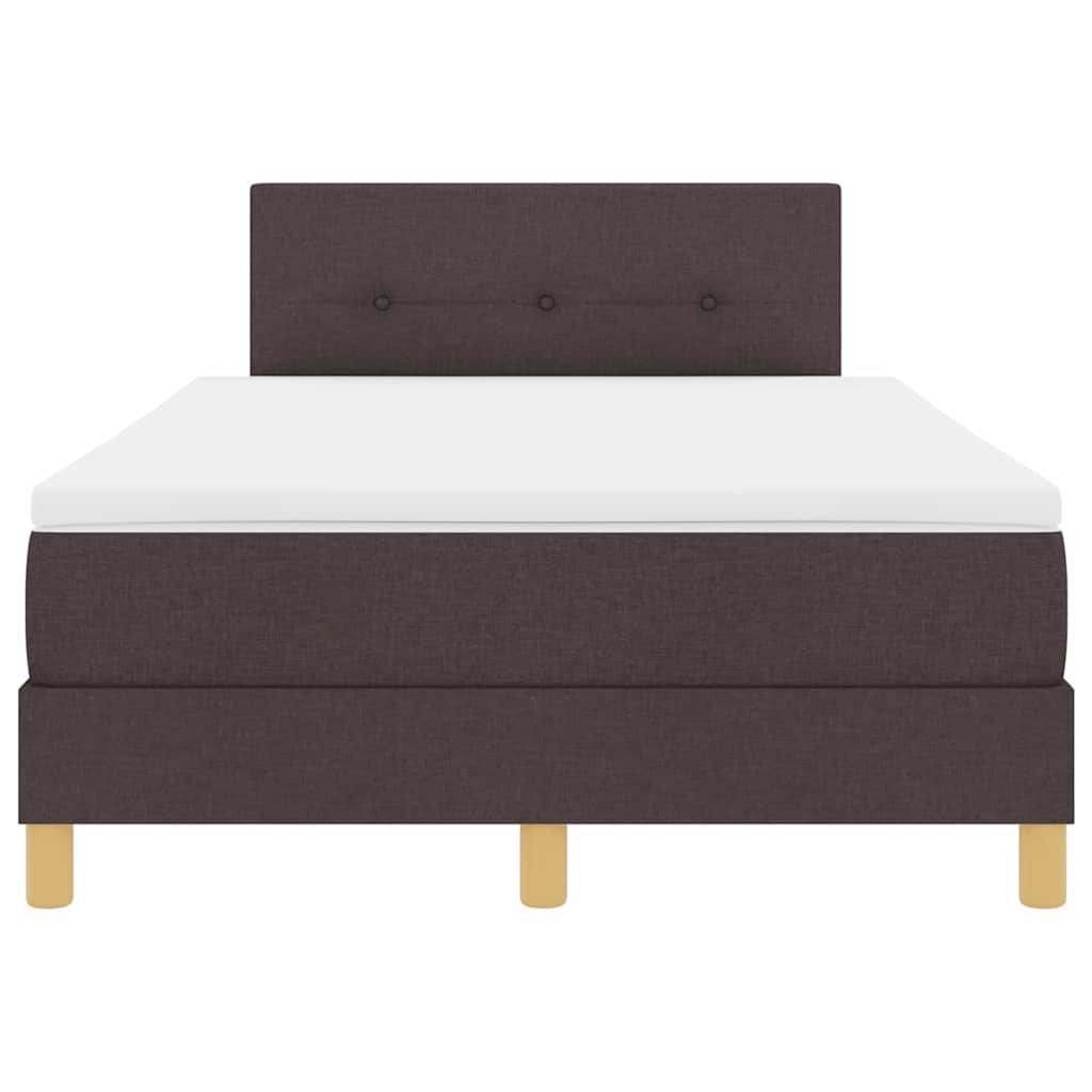 Lit à ressorts avec matelas Marron foncé 120 x 200 cm tissu - XIOS