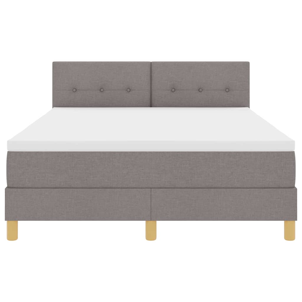 Lit à ressort LED avec bandes LED Taupe 140 x 190 cm tissu - XIOS