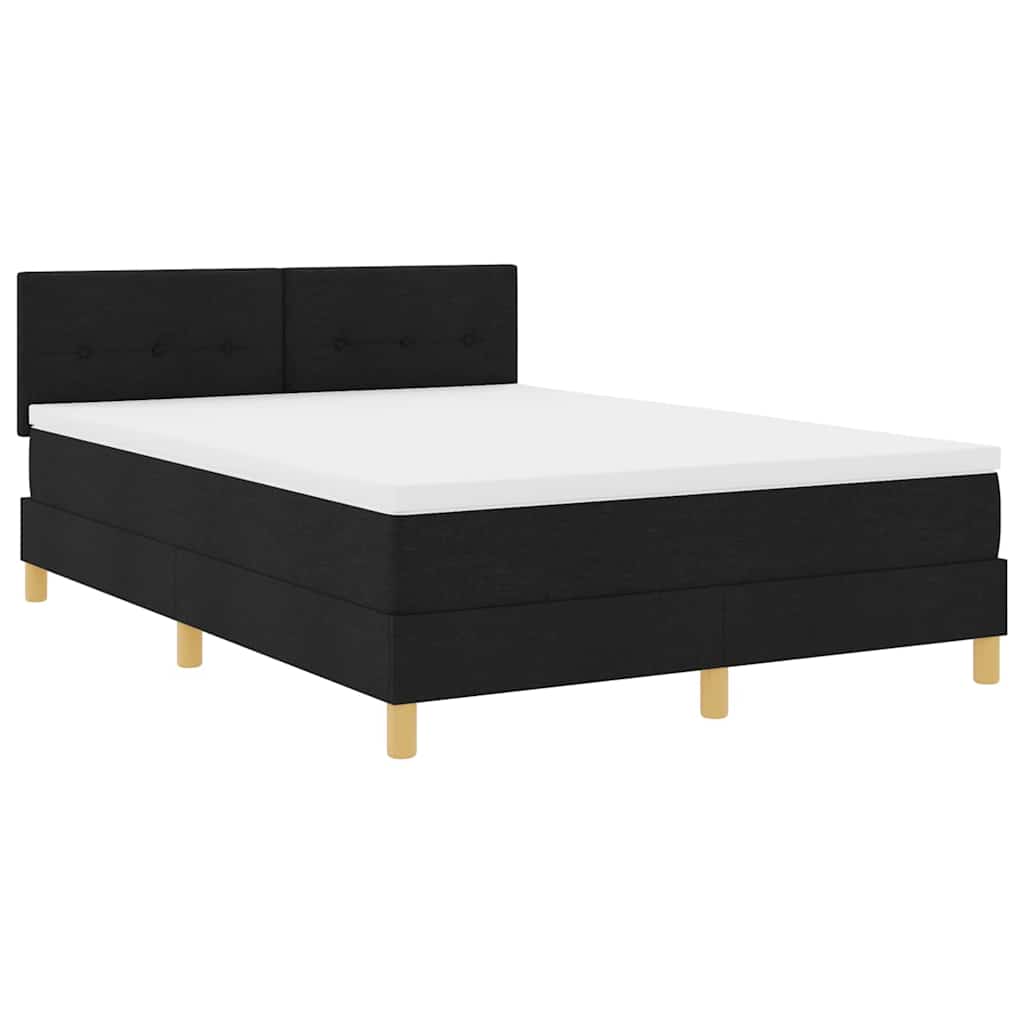 Lit à ressort LED avec bandes LED Noir 140 x 200 cm tissu - XIOS