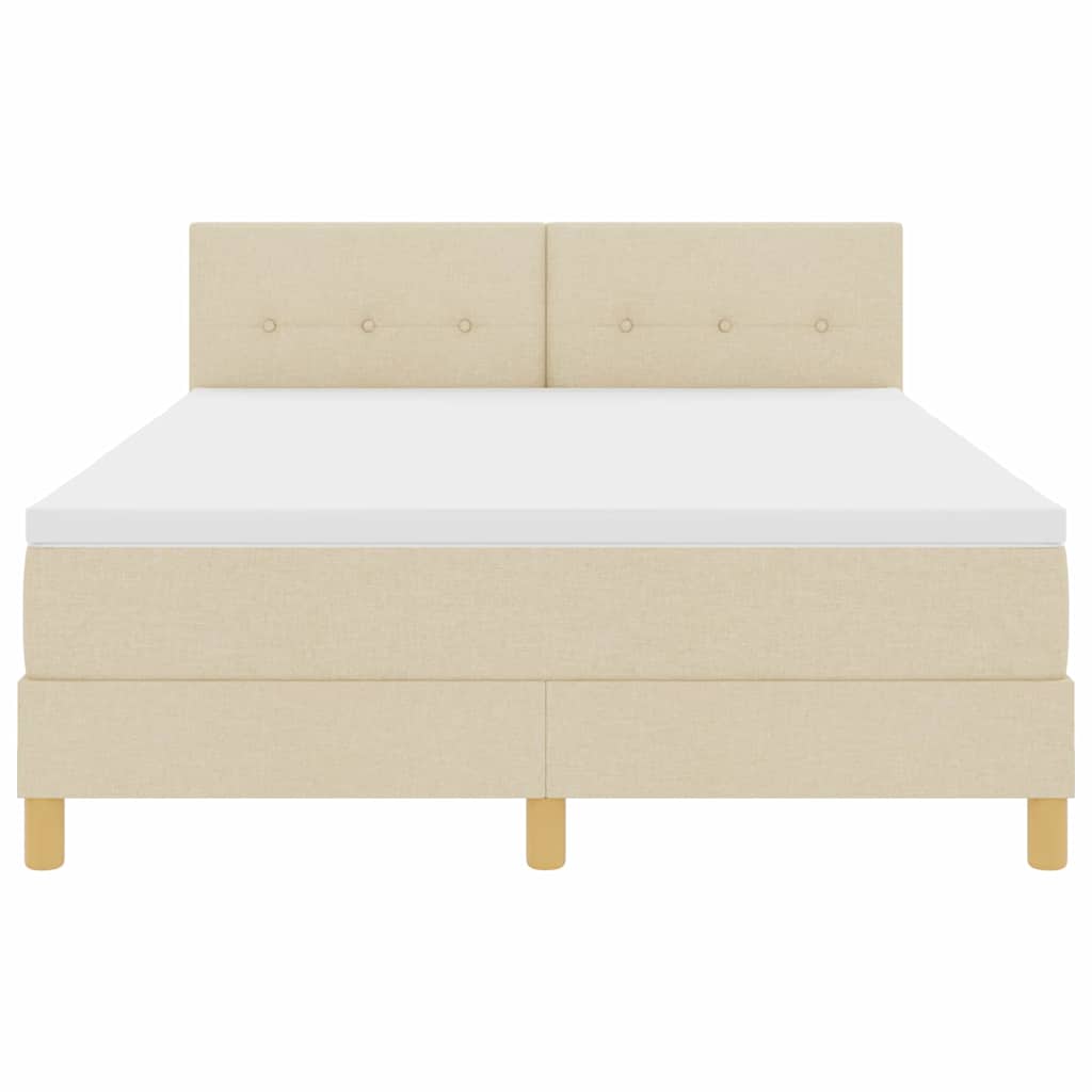 Lit à ressort LED avec bandes LED Crème 160 x 200 cm tissu - XIOS