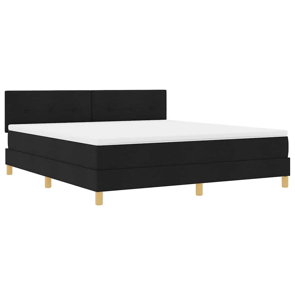 Lit à ressort LED avec bandes LED Noir 180 x 200 cm tissu - XIOS