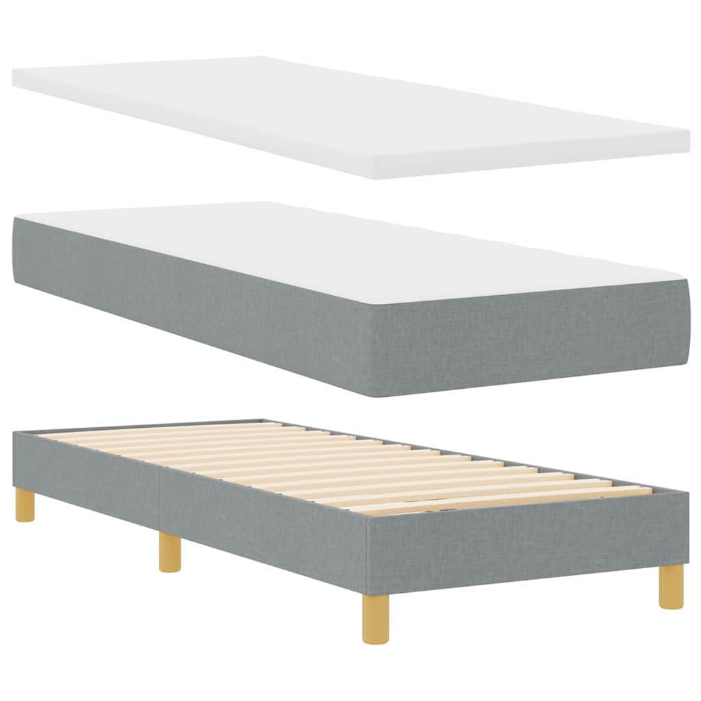 Lit à ressort LED avec bandes LED Gris clair 80 x 200 cm tissu - XIOS