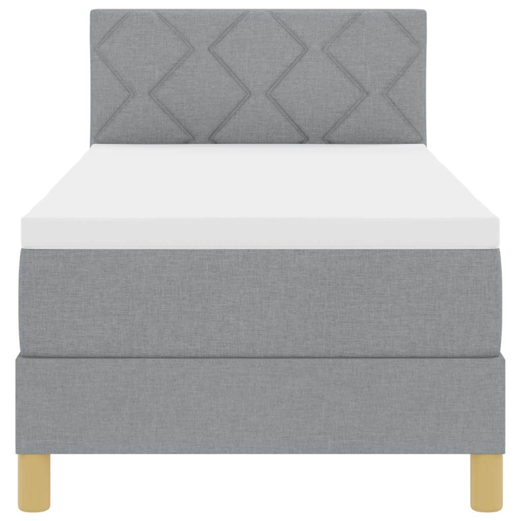 Lit à ressort LED avec bandes LED Gris clair 80 x 200 cm tissu - XIOS
