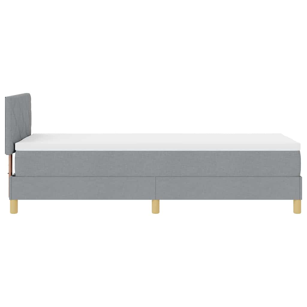 Lit à ressort LED avec bandes LED Gris clair 80 x 200 cm tissu - XIOS