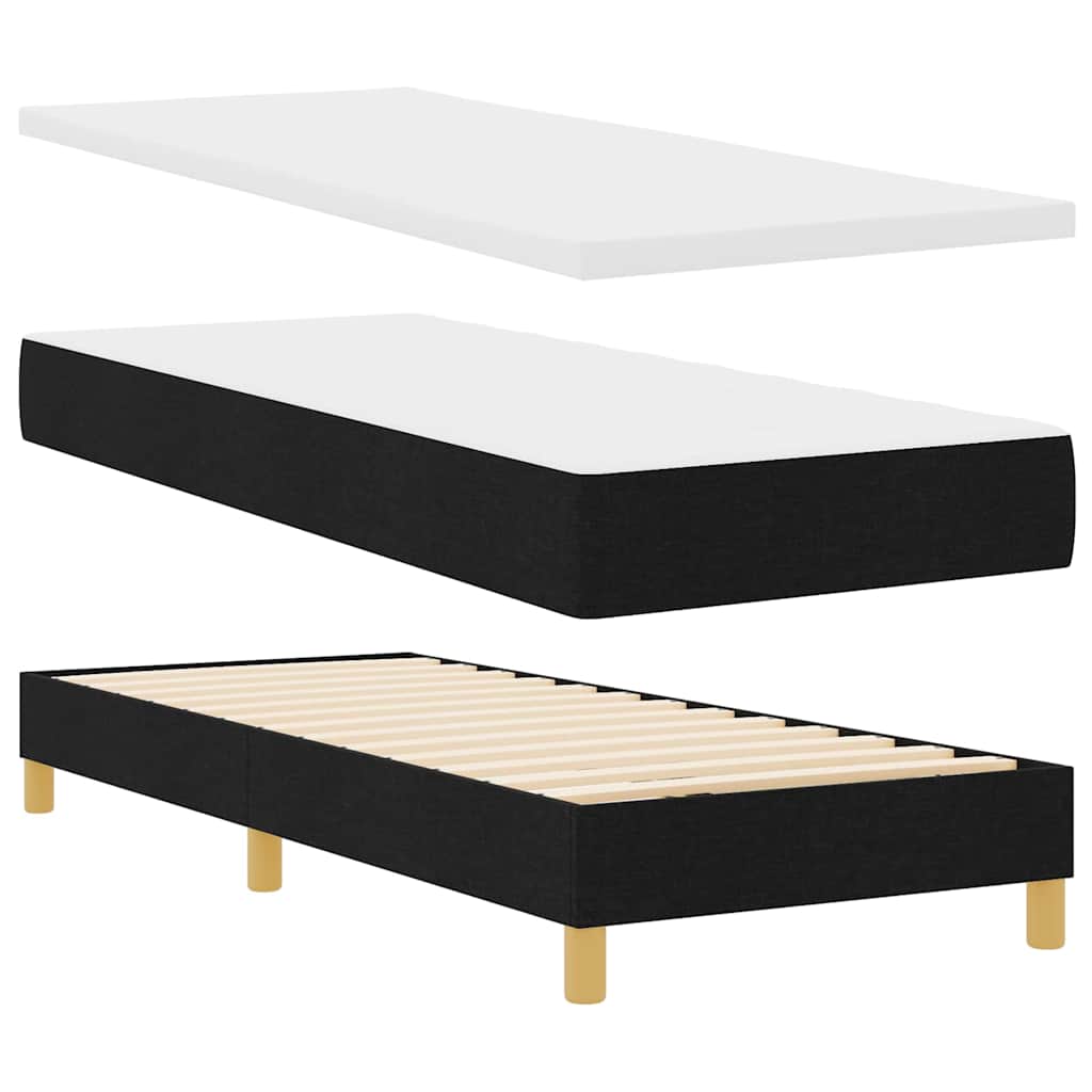 Lit à ressort LED avec coussin Noir 80 x 200 cm tissu - XIOS