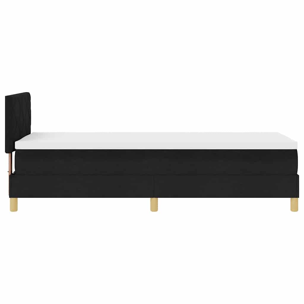 Lit à ressort LED avec coussin Noir 80 x 200 cm tissu - XIOS