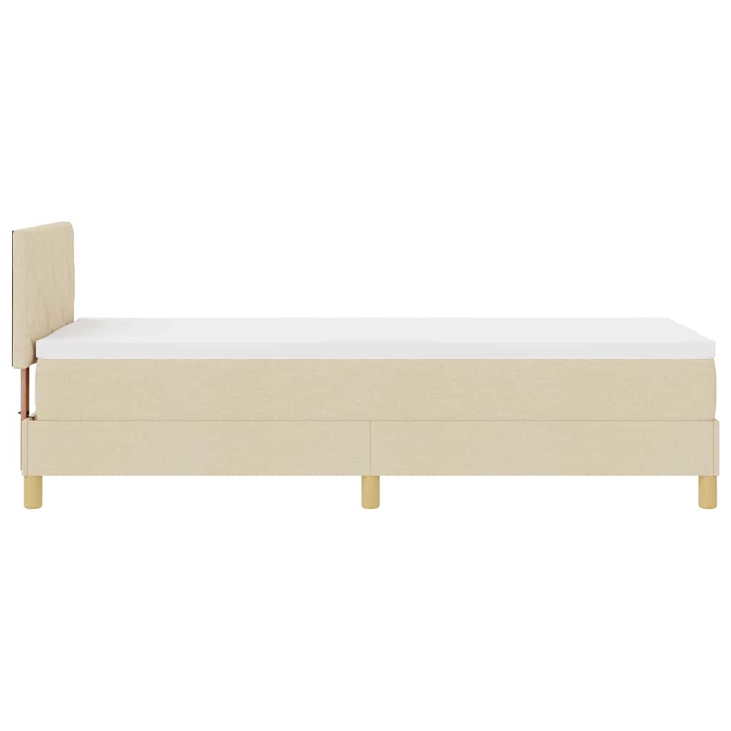 Lit à ressort LED avec tête de lit Crème 80 x 200 cm tissu - XIOS