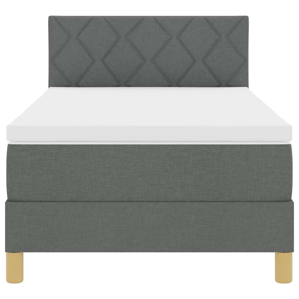 Lit à ressort LED avec bandes LED Gris foncé 100 x 200 cm tissu - XIOS