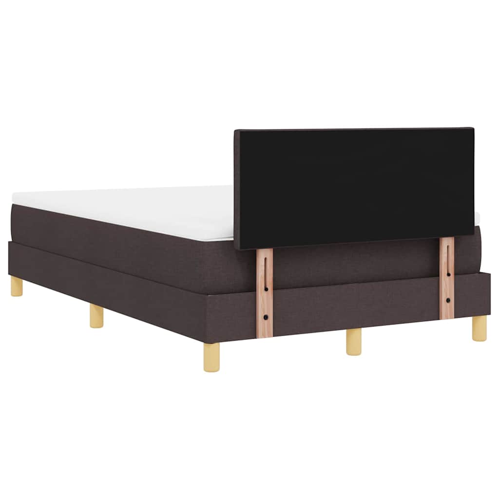 Lit à ressort LED avec matelas Marron foncé 120 x 190 cm tissu - XIOS