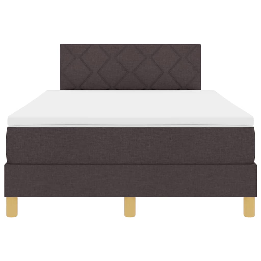 Lit à ressort LED avec matelas Marron foncé 120 x 190 cm tissu - XIOS