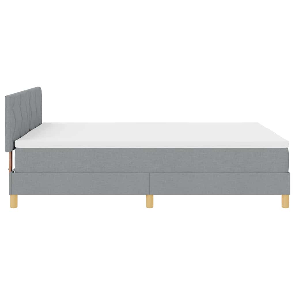 Lit à ressort LED avec bandes LED Gris clair 140 x 190 cm tissu