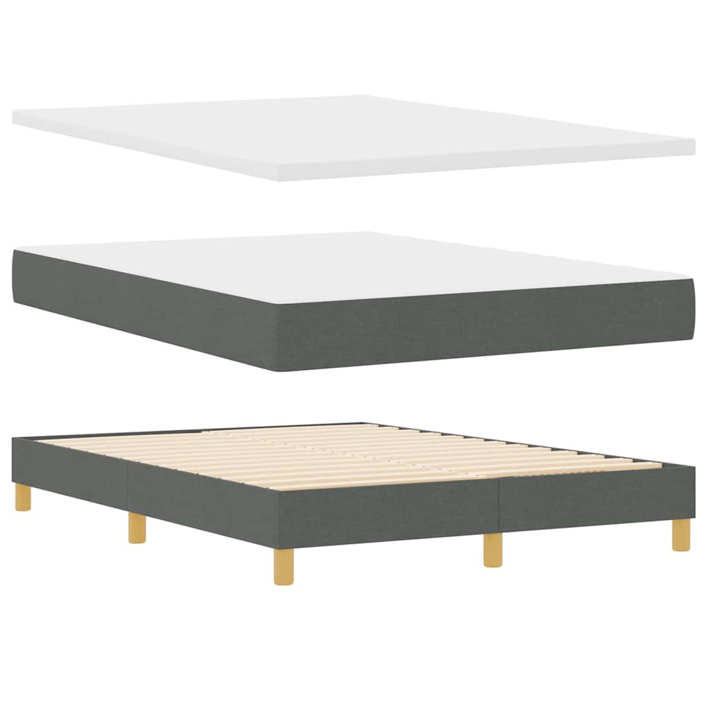 Lit à ressort LED avec bandes LED Gris foncé 140 x 200 cm tissu