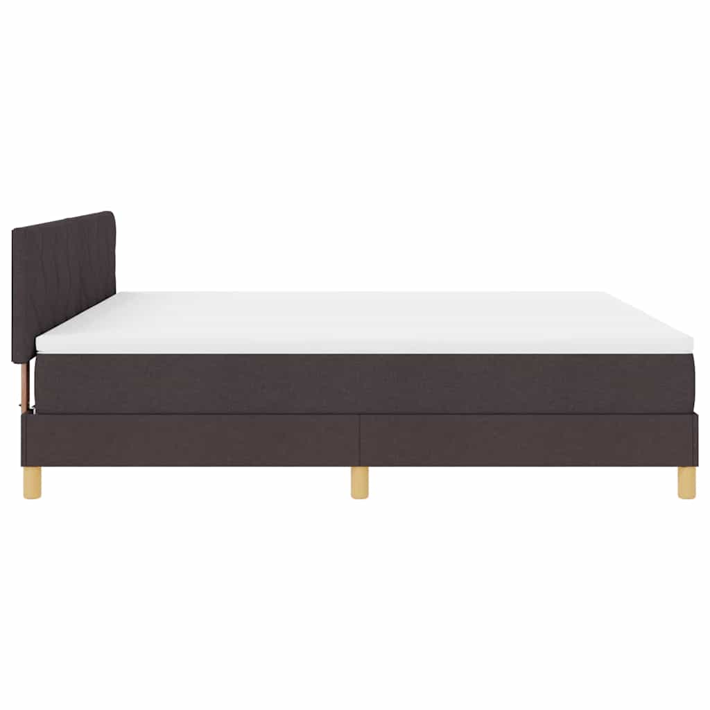 Lit à ressort LED Marron foncé 180 x 200 cm tissu