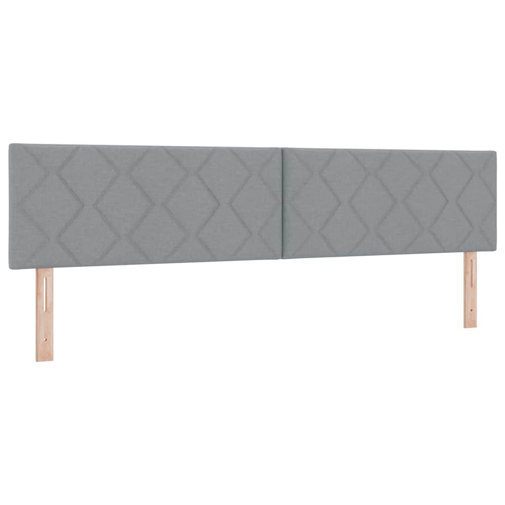 Lit à ressort LED avec bandes LED Gris clair 200 x 200 cm tissu - XIOS