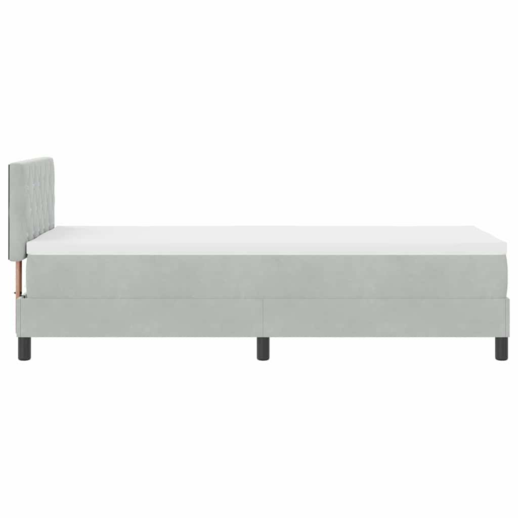 Lit à ressort LED avec matelas Gris clair 80 x 200 cm Velours - XIOS