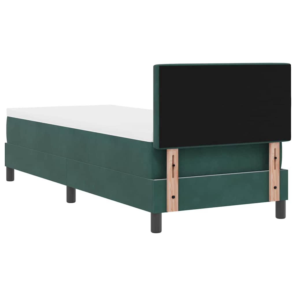 Lit à ressort LED avec matelas Vert foncé 80 x 200 cm Velours - XIOS