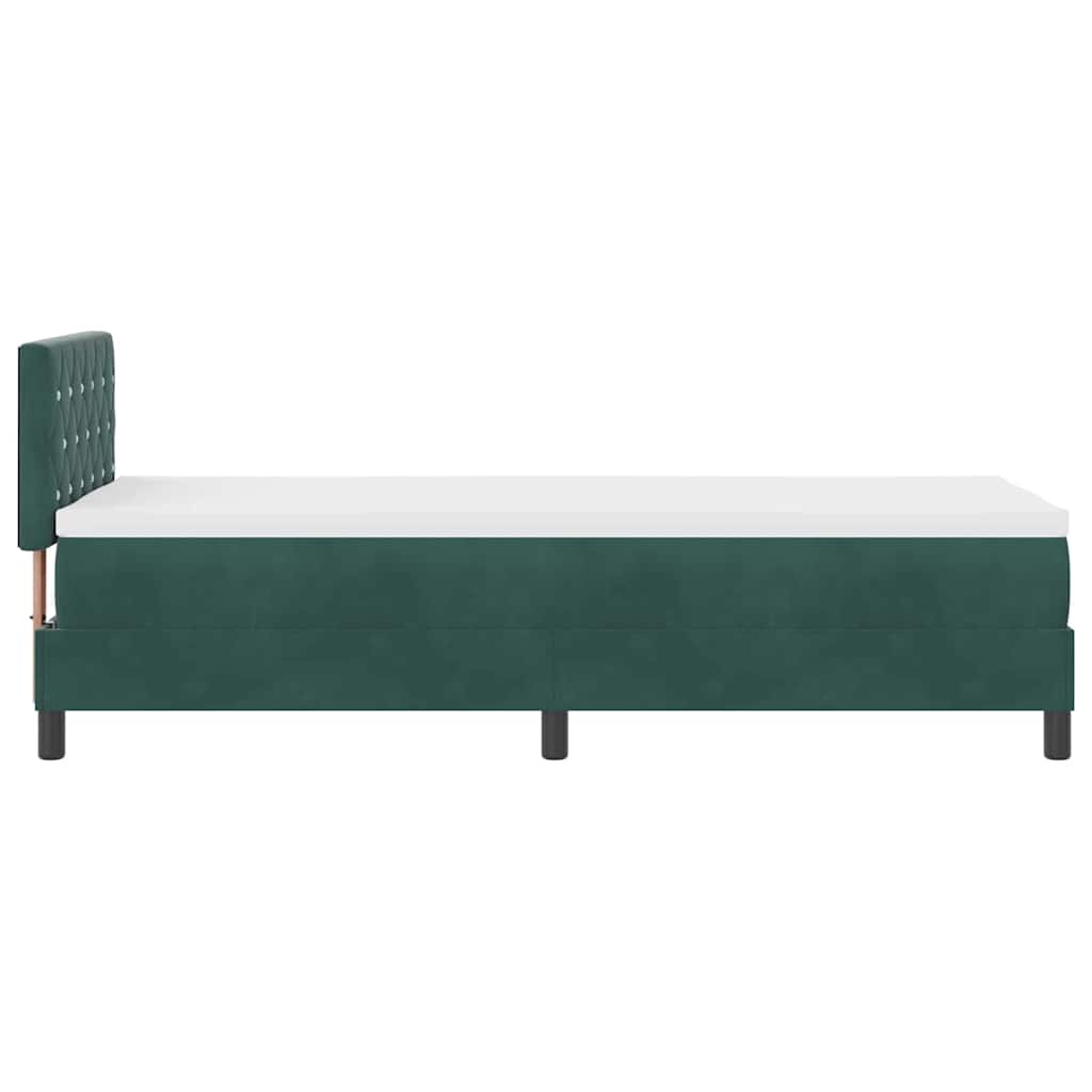 Lit à ressort LED avec matelas Vert foncé 80 x 200 cm Velours - XIOS