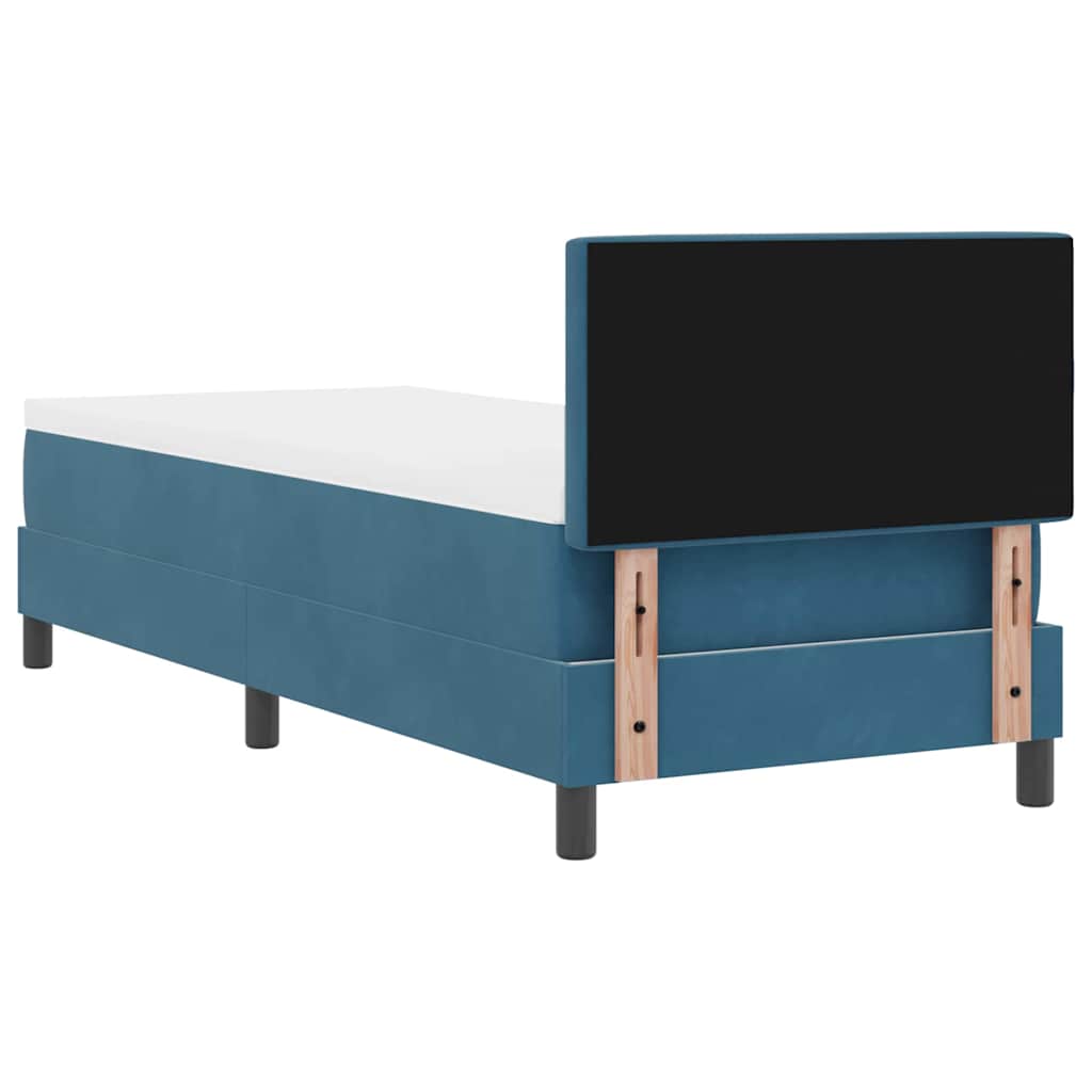 Lit à ressort LED avec matelas Bleu foncé 80 x 200 cm Velours - XIOS