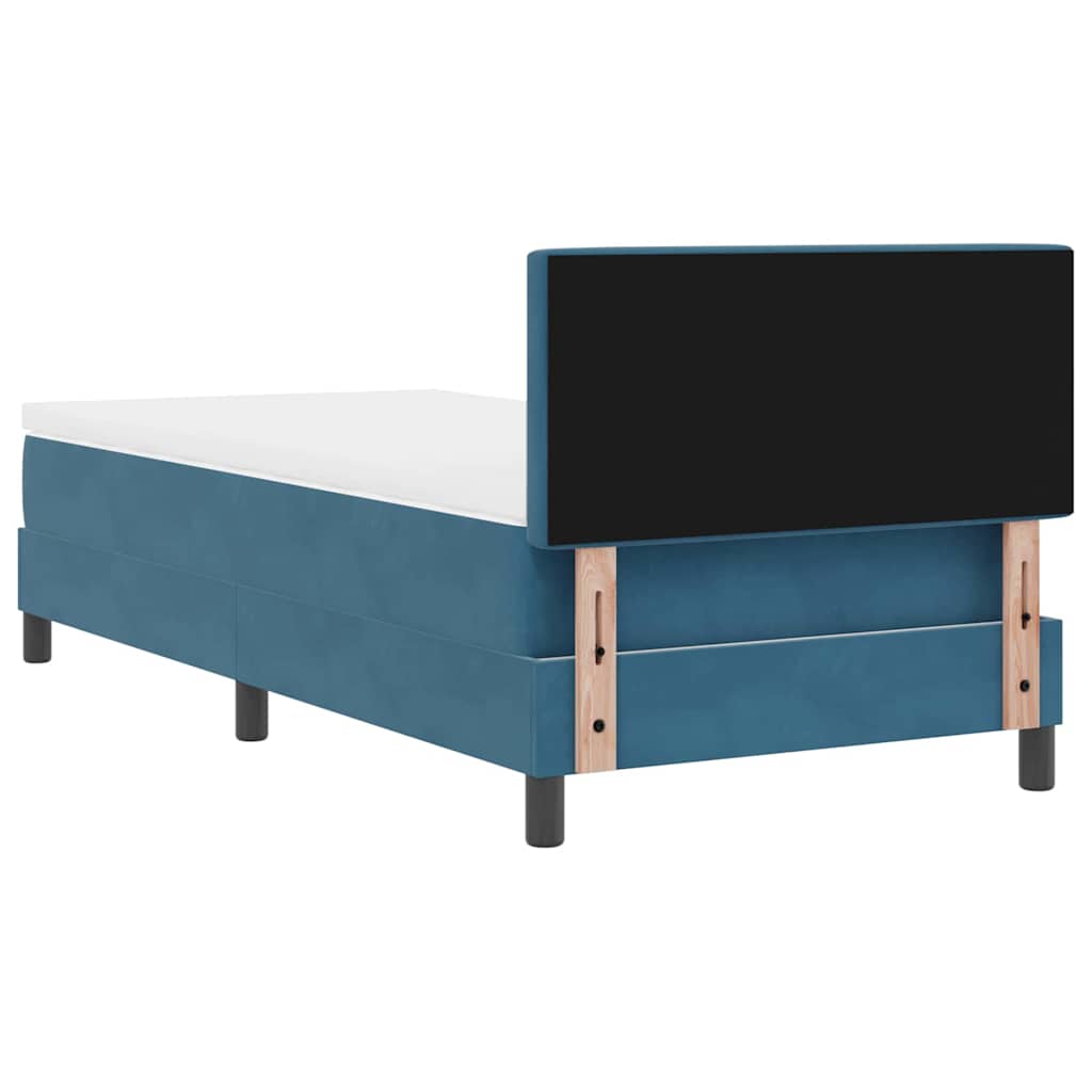 Lit à ressort LED avec matelas Bleu foncé 90 x 190 cm Velours - XIOS