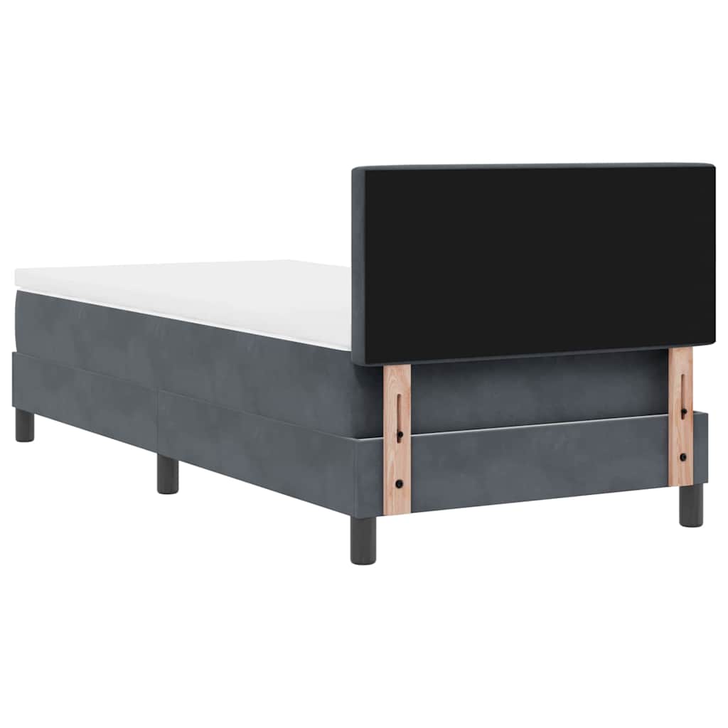 Lit à ressort LED avec matelas Gris foncé 100 x 200 cm Velours - XIOS
