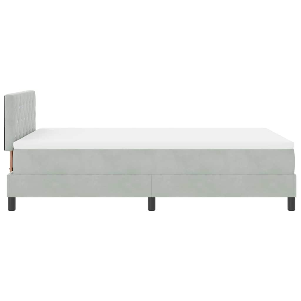 Lit à ressort LED avec matelas Gris clair 120 x 190 cm Velours - XIOS