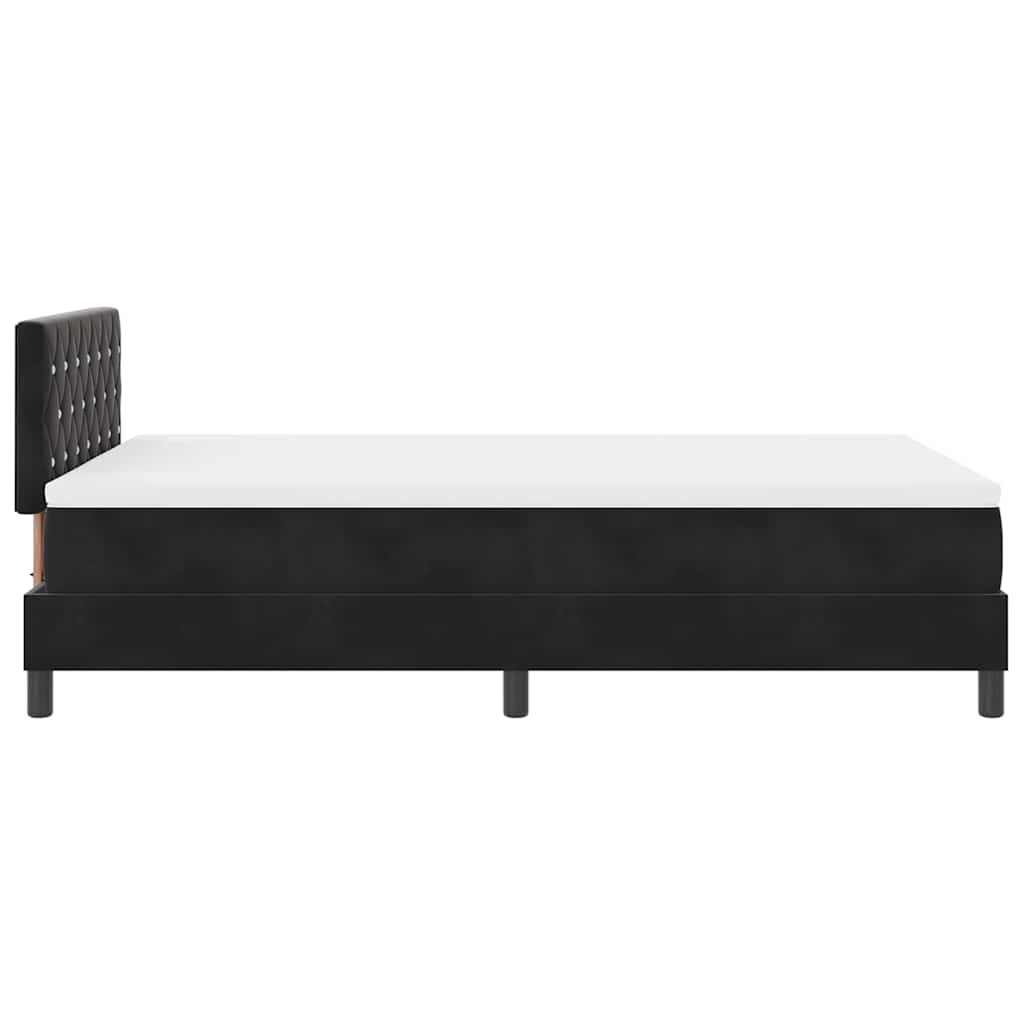 Lit à ressort LED avec matelas Noir 120 x 190 cm Velours - XIOS