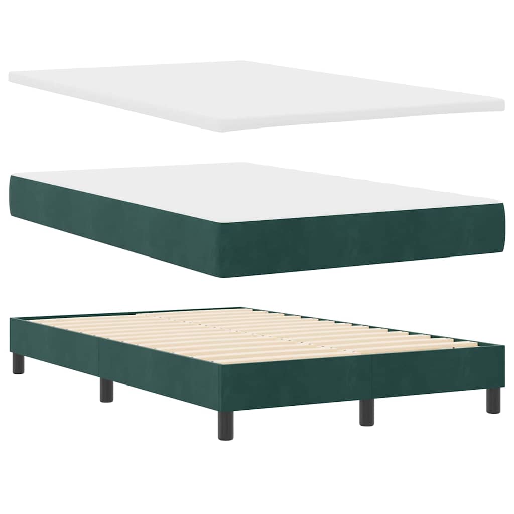 Lit à ressort LED avec matelas Vert foncé 120 x 190 cm Velours - XIOS