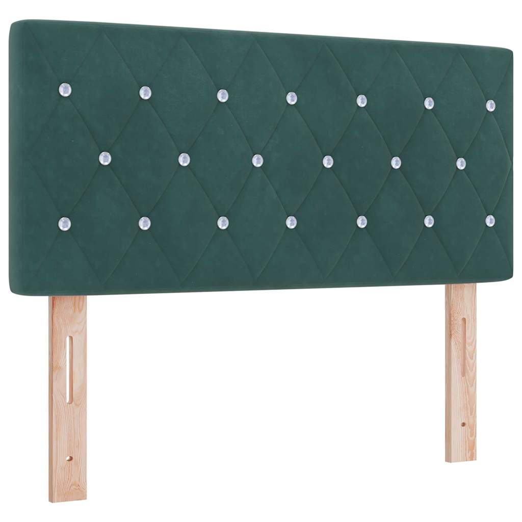 Lit à ressort LED avec matelas Vert foncé 120 x 200 cm Velours - XIOS