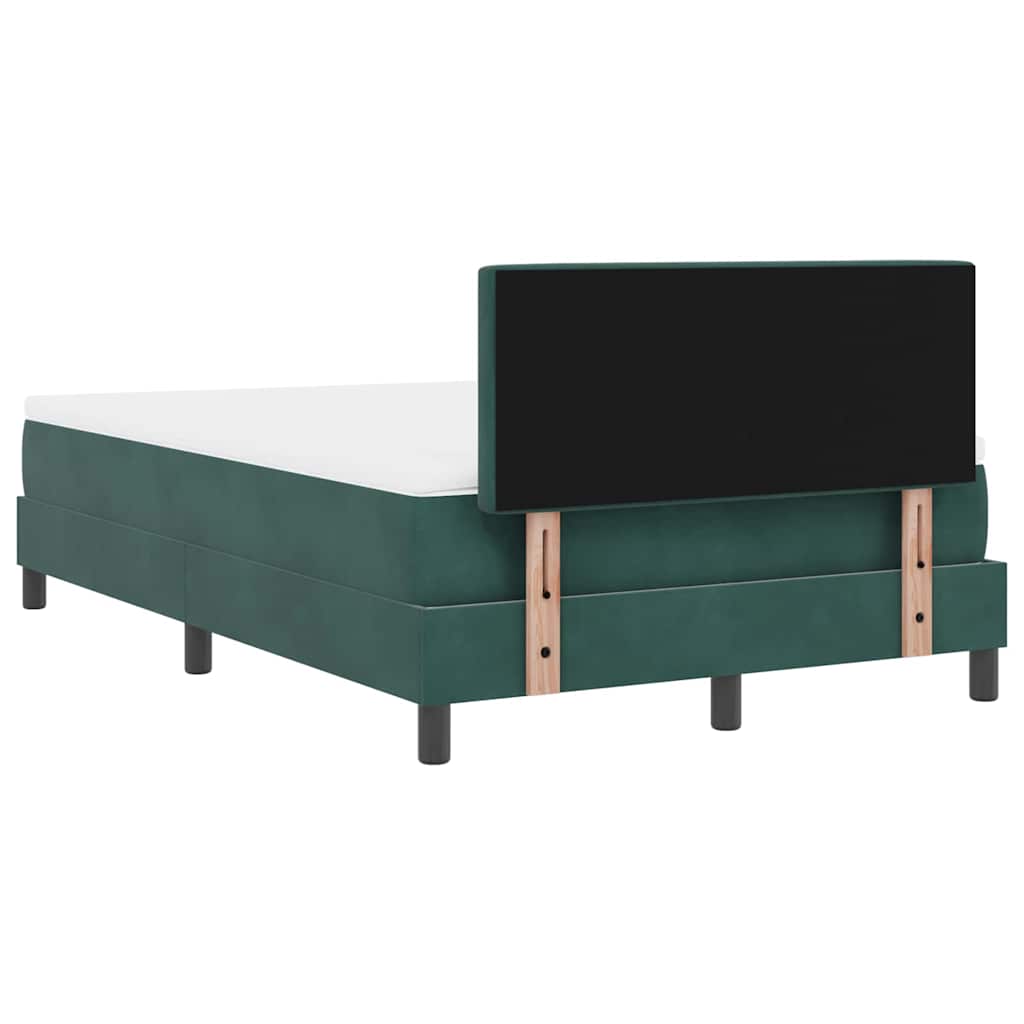 Lit à ressort LED avec matelas Vert foncé 120 x 200 cm Velours - XIOS