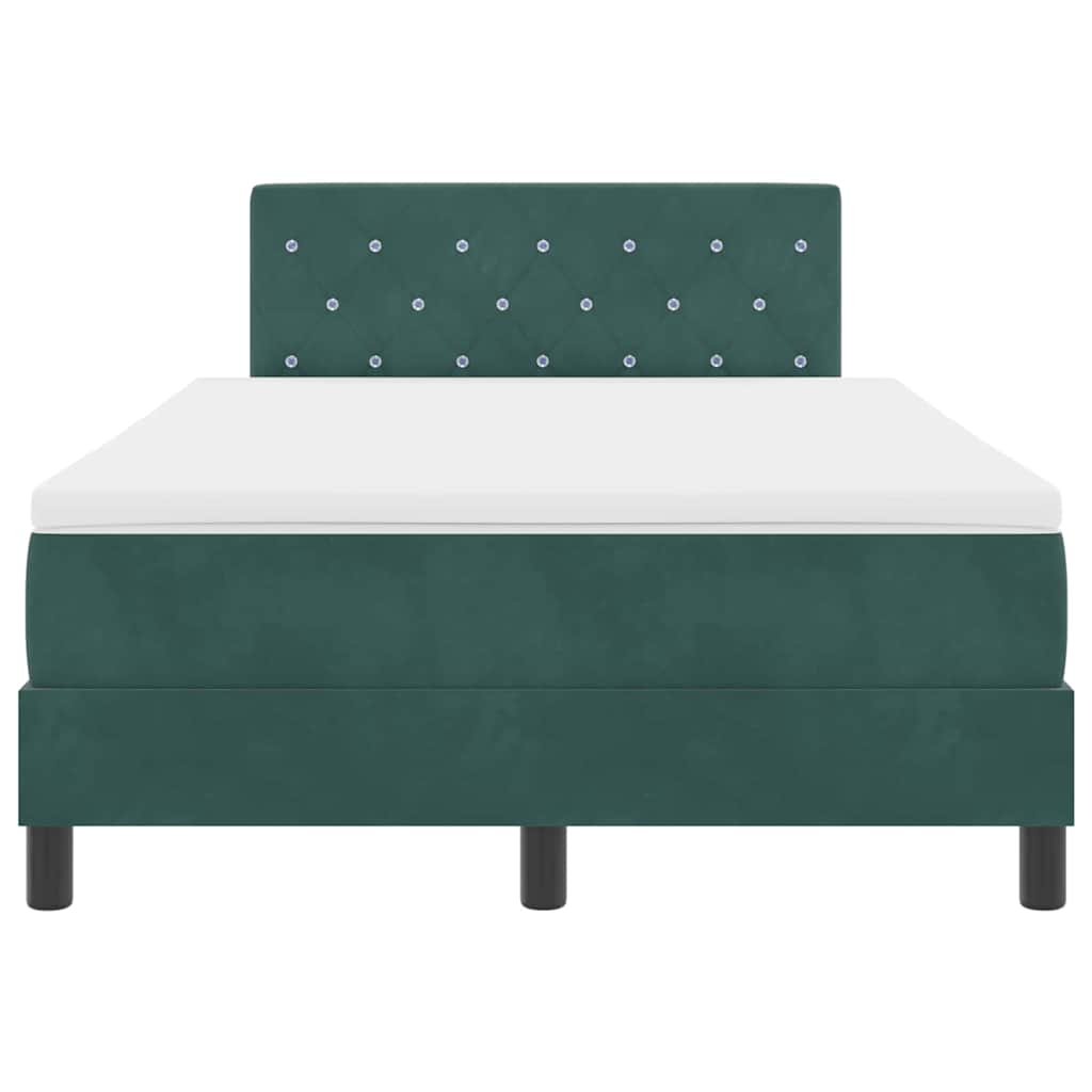 Lit à ressort LED avec matelas Vert foncé 120 x 200 cm Velours - XIOS