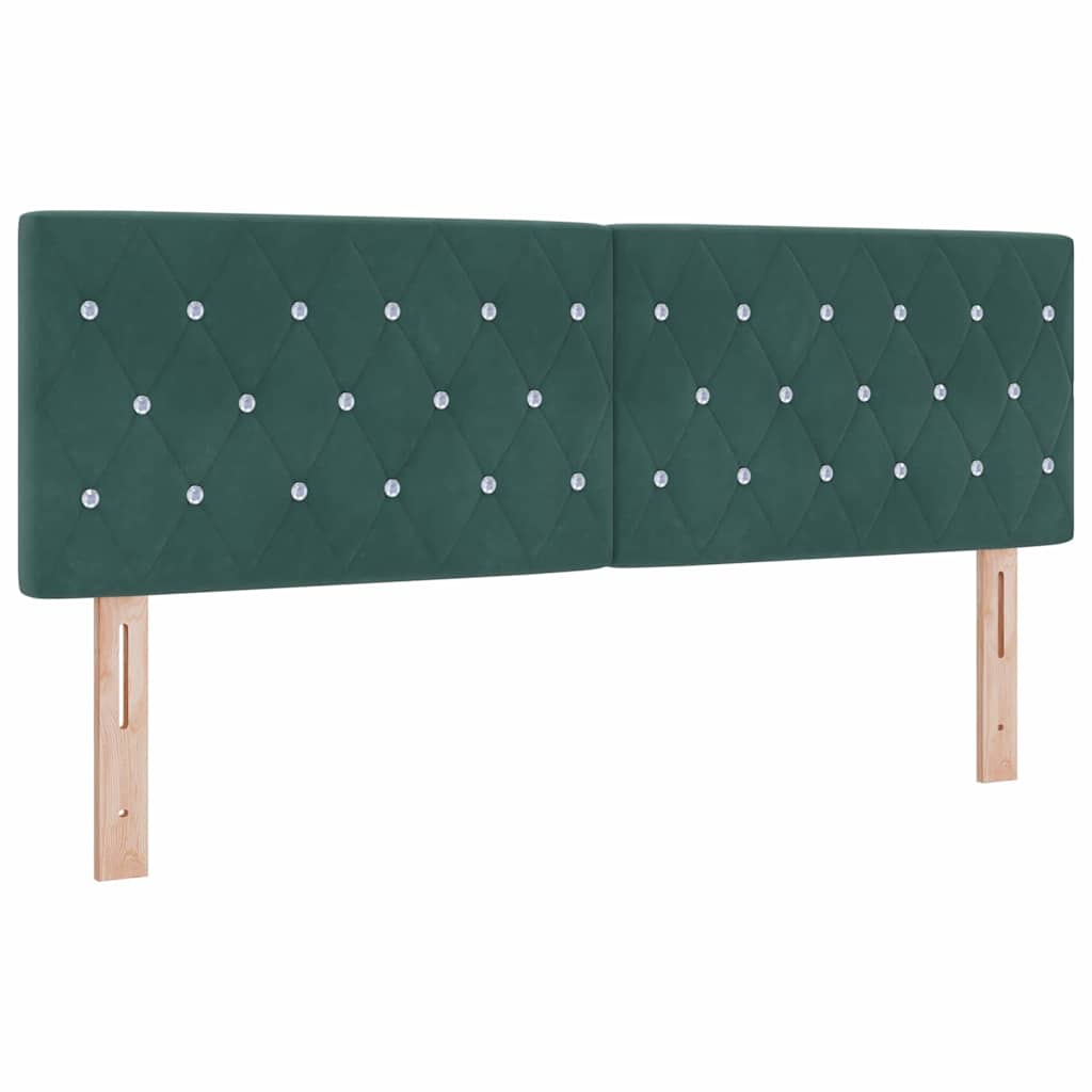 Lit à ressort LED avec matelas Vert foncé 140 x 190 cm Velours - XIOS