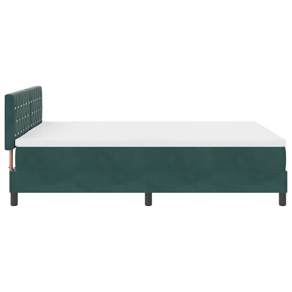 Lit à ressort LED avec matelas Vert foncé 140 x 190 cm Velours - XIOS