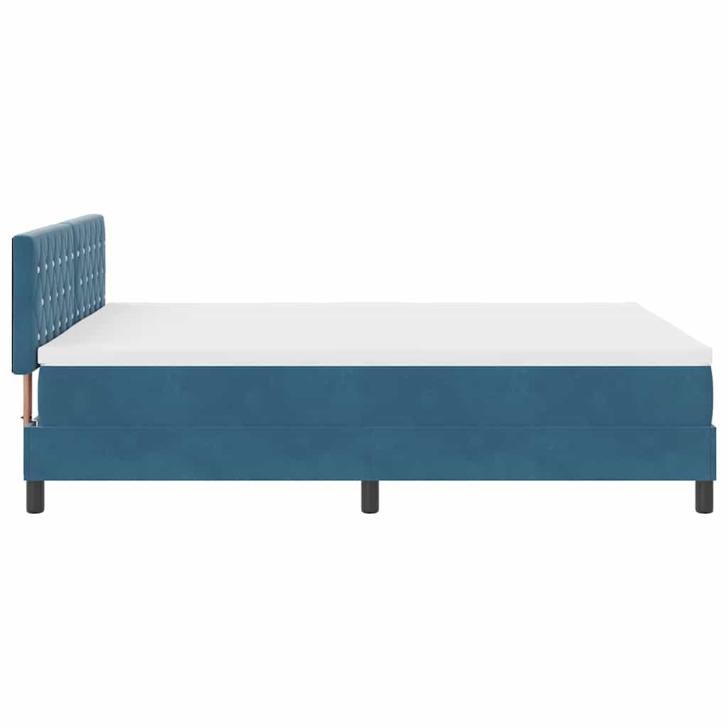 Lit à ressort LED avec matelas Bleu foncé 140 x 190 cm Velours - XIOS