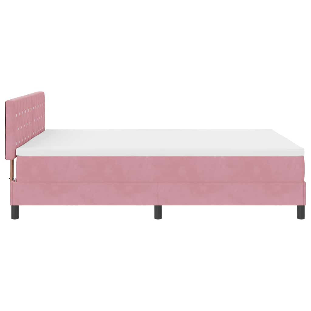 Lit à ressort LED avec matelas Rose 140 x 200 cm Velours - XIOS