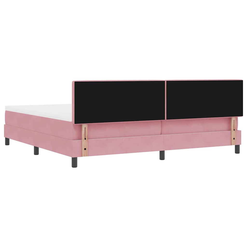 Lit à ressort LED avec matelas Rose 200 x 200 cm Velours - XIOS