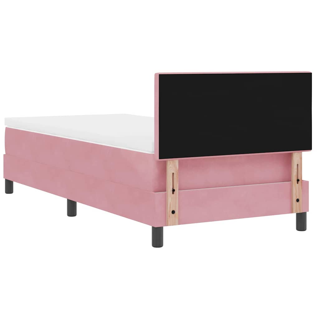 Lit à ressort LED avec bandes LED Rose 100 x 200 cm Velours