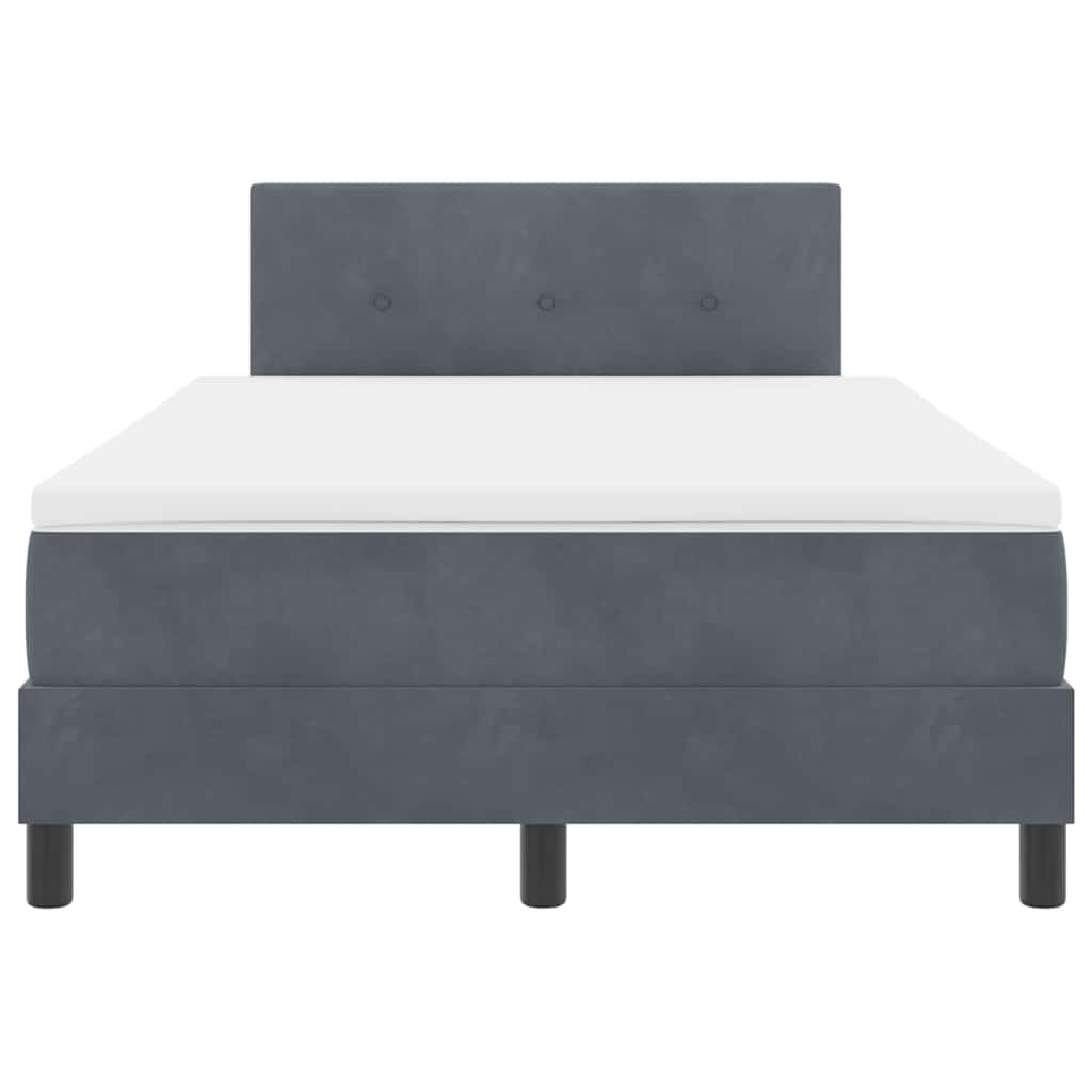 Lit à ressort LED avec matelas Gris foncé 120 x 190 cm Velours - XIOS