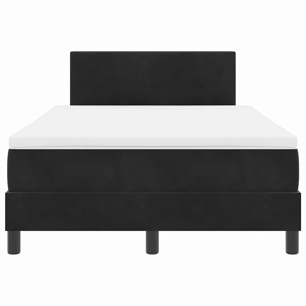 Lit à ressort LED avec coussin Noir 120 x 200 cm Velours - XIOS