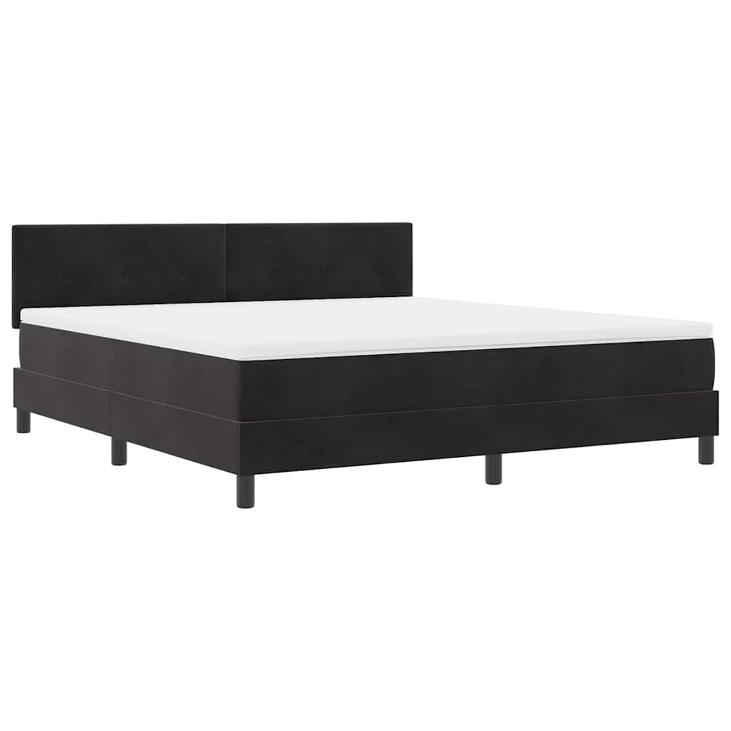 Lit à ressort LED avec matelas Noir 180 x 200 cm Velours - XIOS