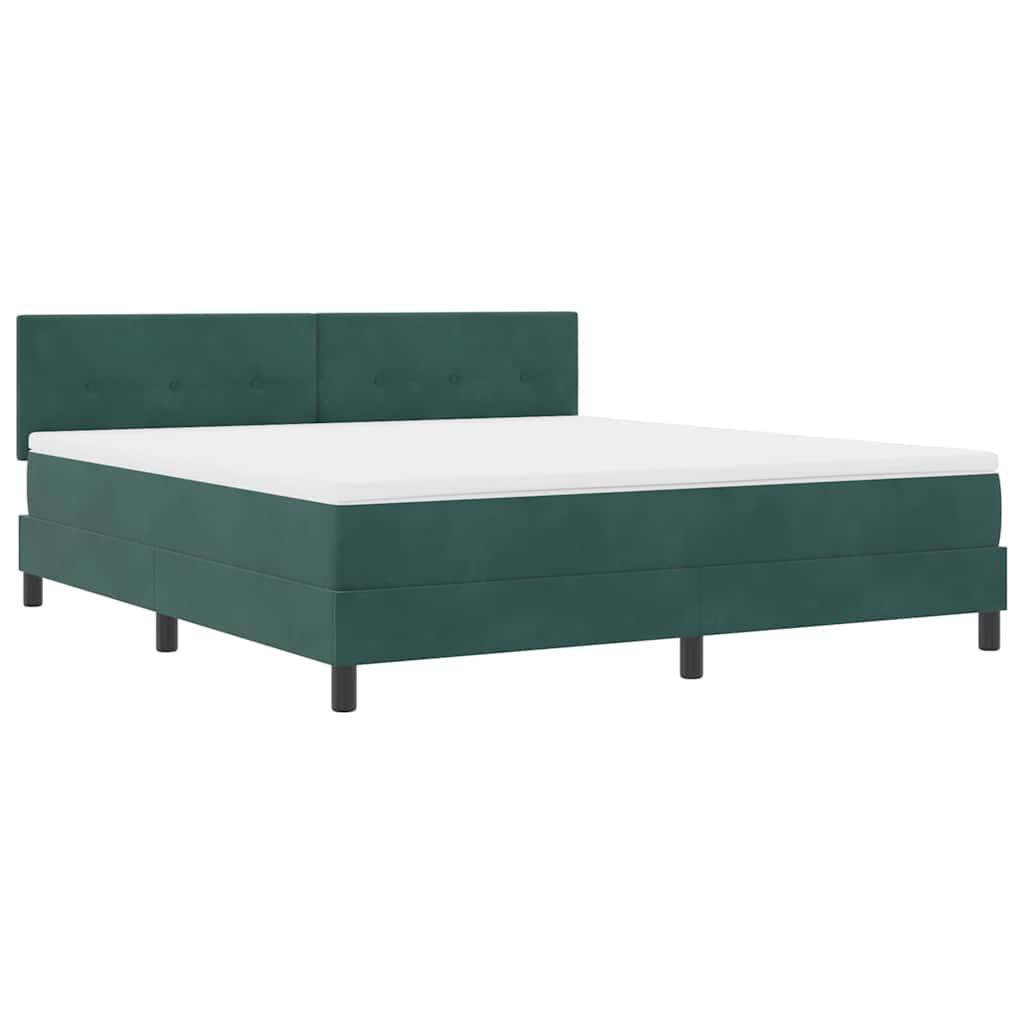 Lit à ressort LED Vert foncé 180 x 200 cm Velours