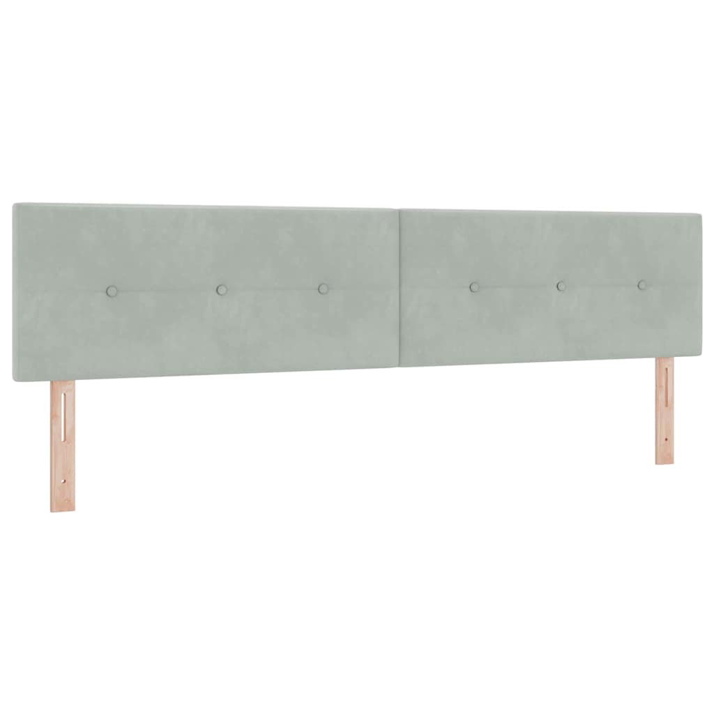 Lit à ressort LED Gris clair 200 x 200 cm Velours - XIOS