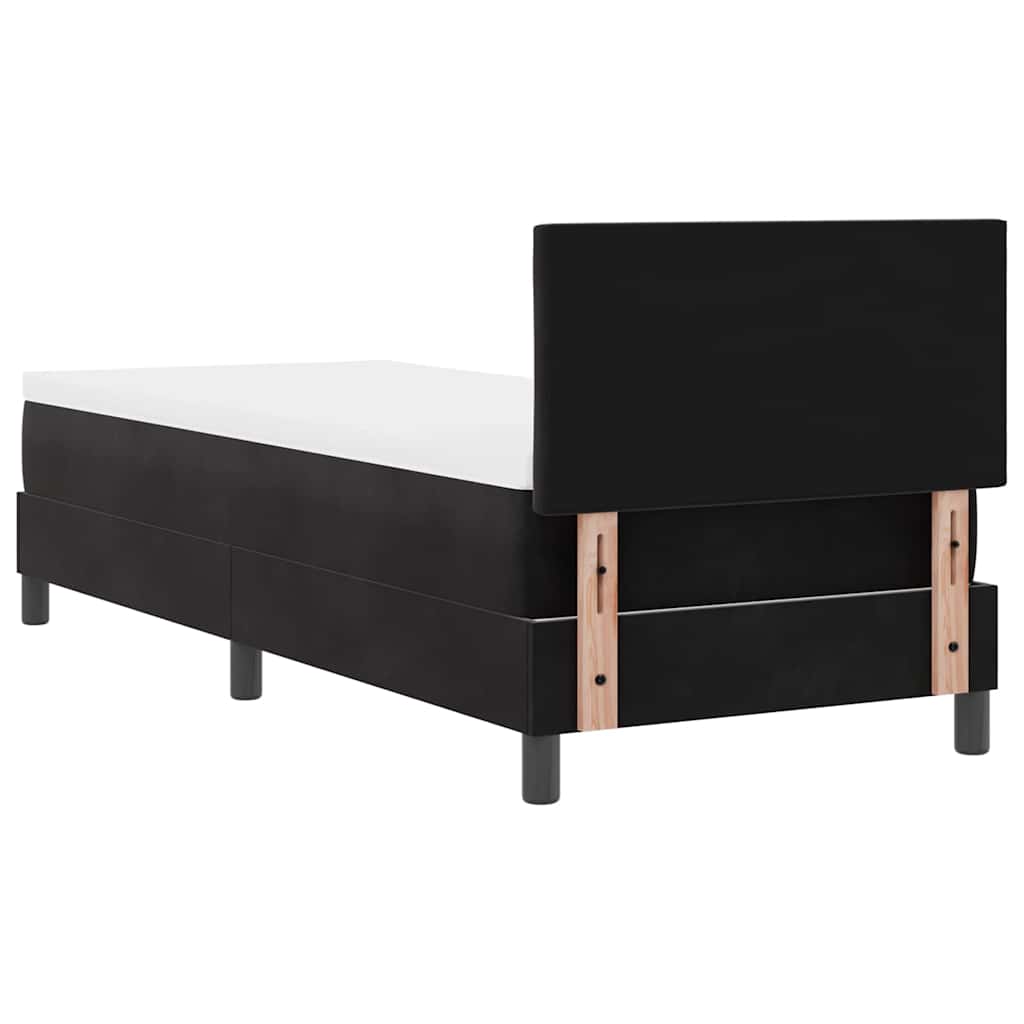 Lit à ressort LED avec matelas Noir 80 x 200 cm Velours - XIOS