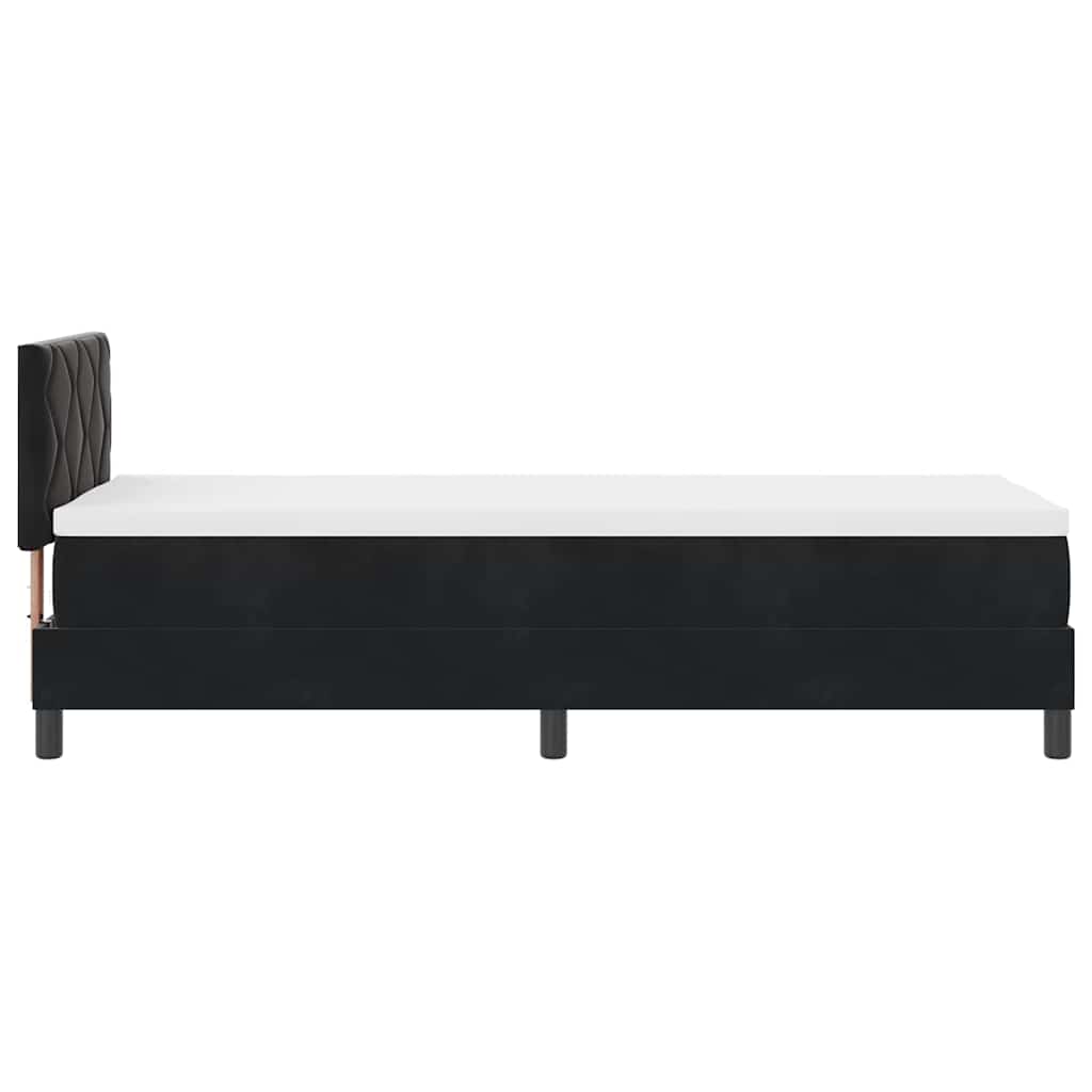 Lit à ressort LED avec matelas Noir 80 x 200 cm Velours - XIOS