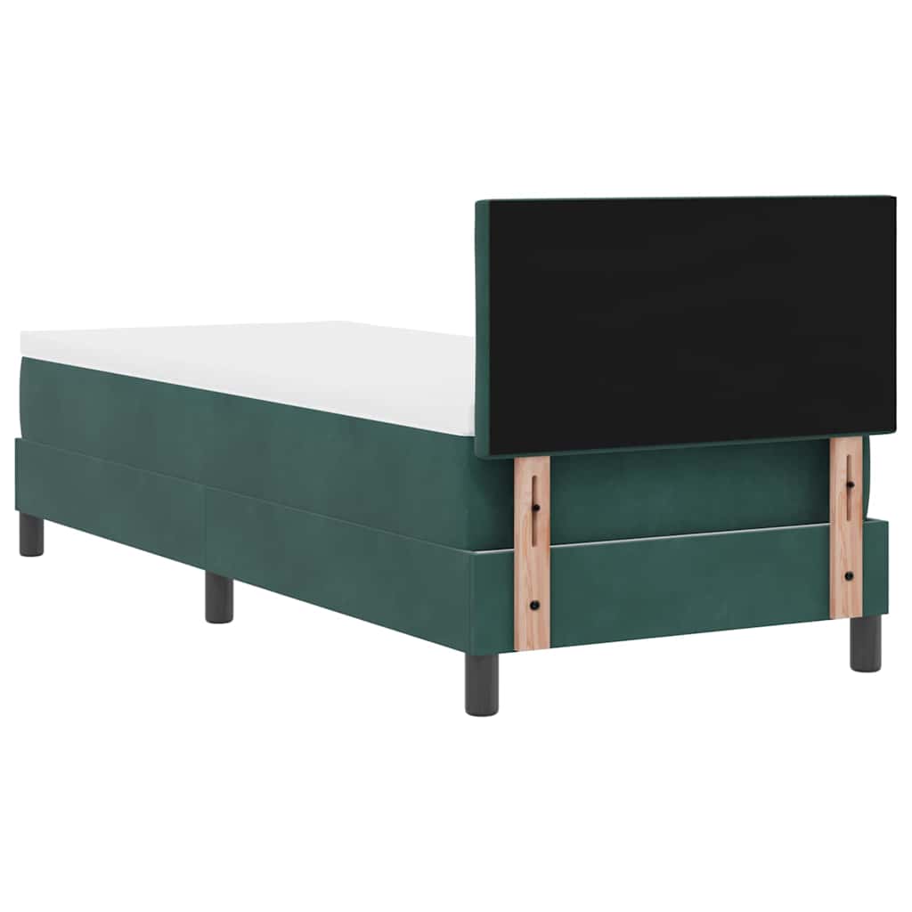 Lit à ressort LED Vert foncé 80 x 200 cm Velours