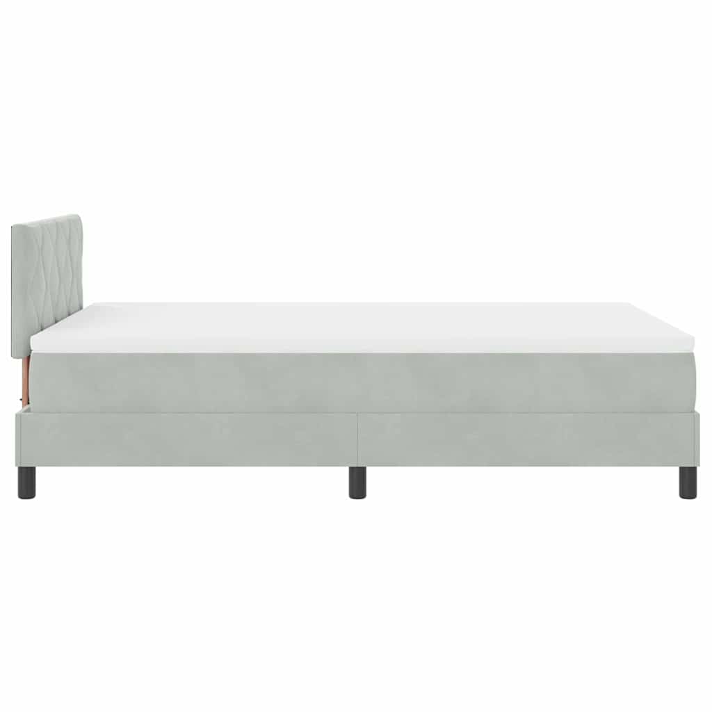 Lit à ressort LED avec matelas Gris clair 120 x 190 cm Velours - XIOS