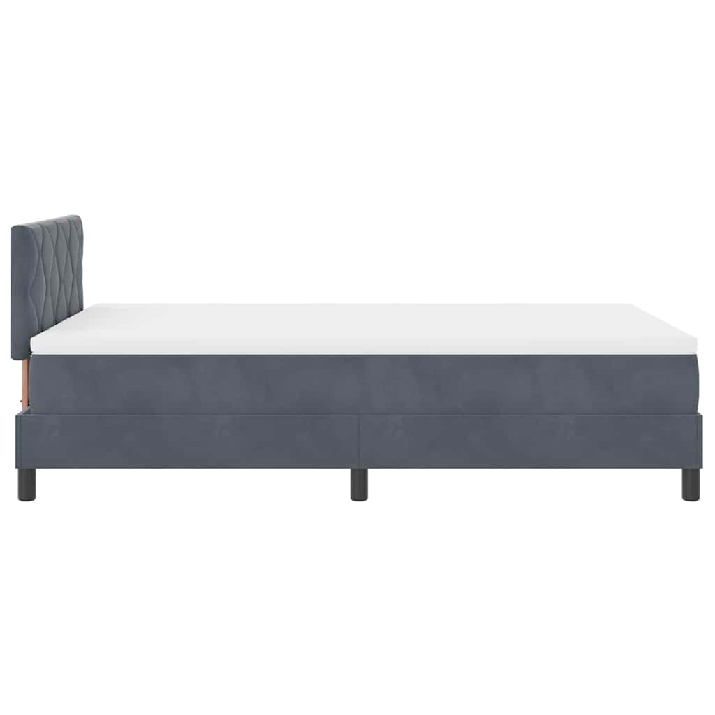 Lit à ressort LED Gris foncé 120 x 190 cm Velours