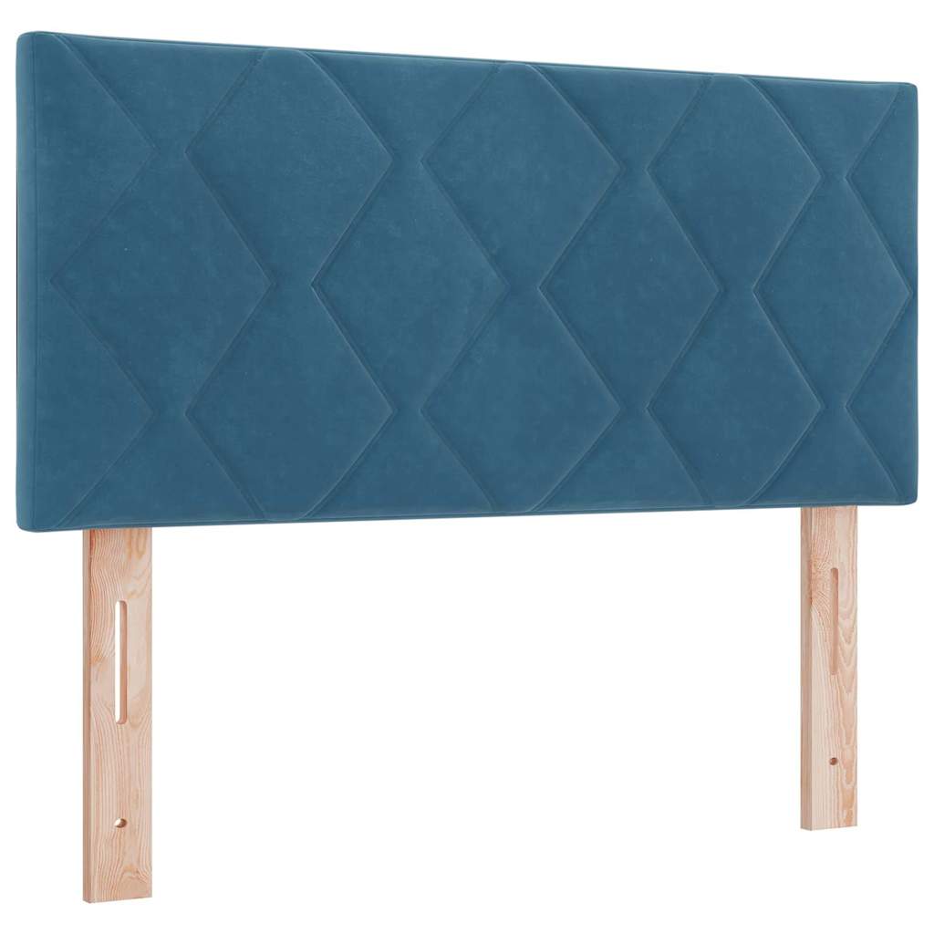 Lit à ressort LED Bleu foncé 120 x 190 cm Velours