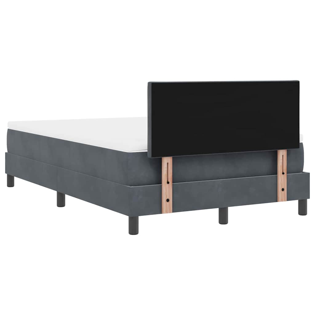 Lit à ressort LED Gris foncé 120 x 200 cm Velours