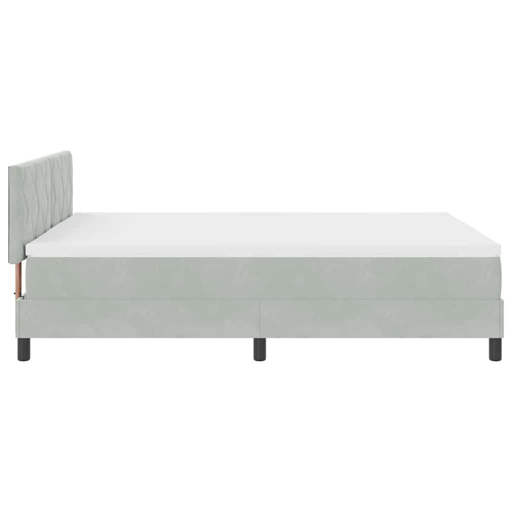 Lit à ressort LED Gris clair 140 x 190 cm Velours - XIOS